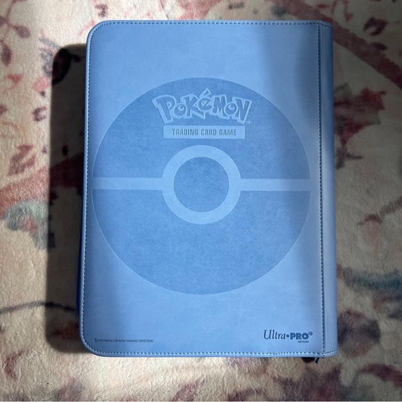 LIKE NEW Pokemon Blue Leather Binder with Zipper - Picture 6 of 6